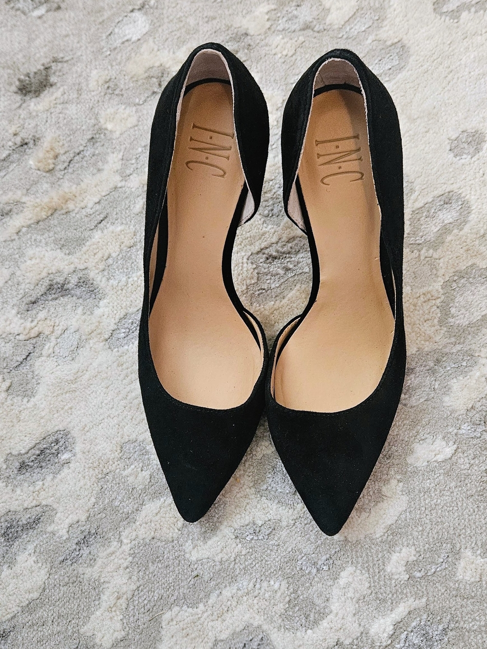 INC International Concepts Black Pointed D'Orsay Heels